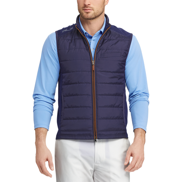 Refined Navy Stretch Wool Hybrid Vest RLX 4