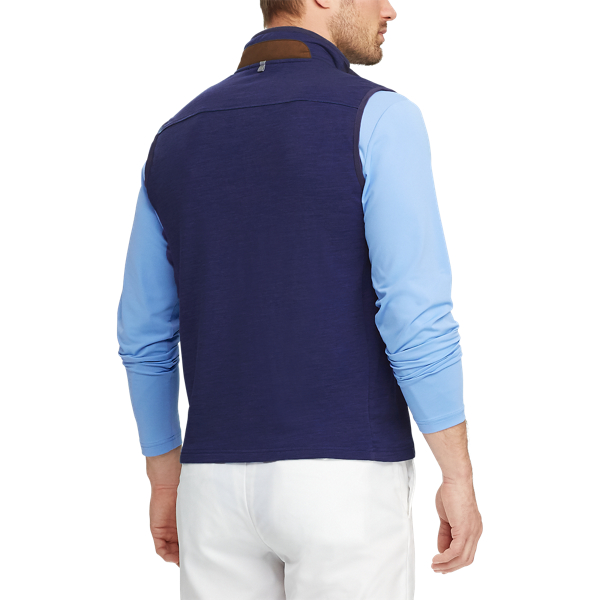Refined Navy Stretch Wool Hybrid Vest RLX 5