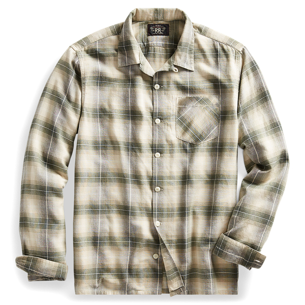 Plaid Cotton-Blend Camp Shirt