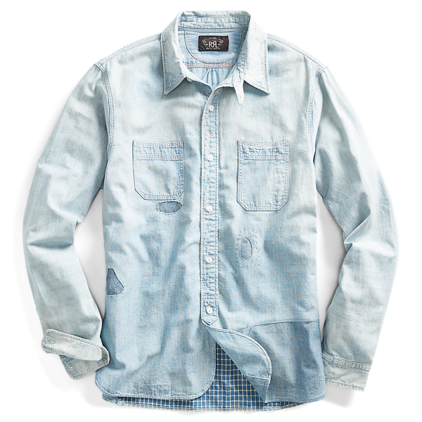 Distressed Chambray Workshirt RRL 1