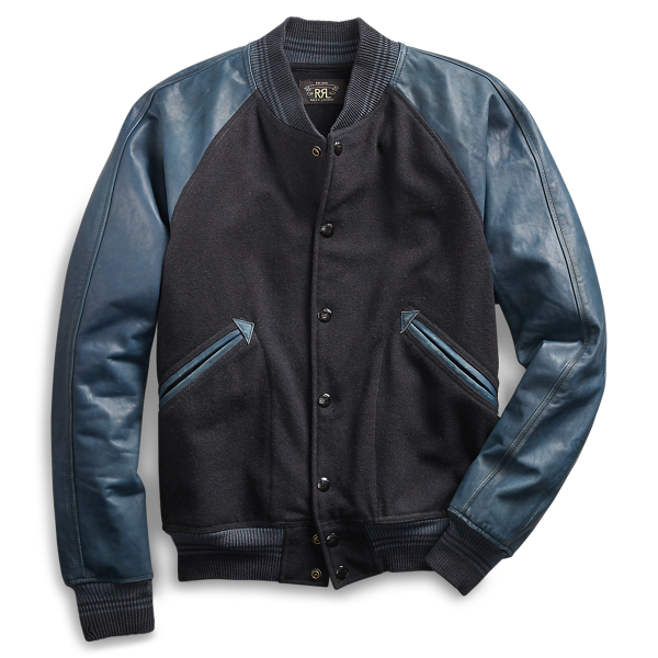 Leather-Sleeve Felt Jacket RRL 1