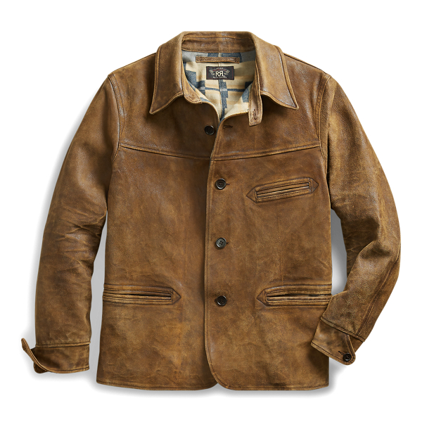 Rrl leather car coat sales