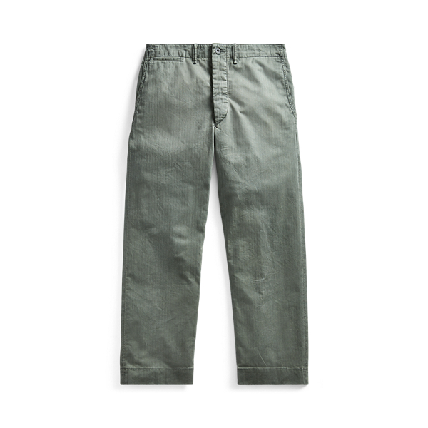 Dark Olive Herringbone Twill Field Pant RRL 1