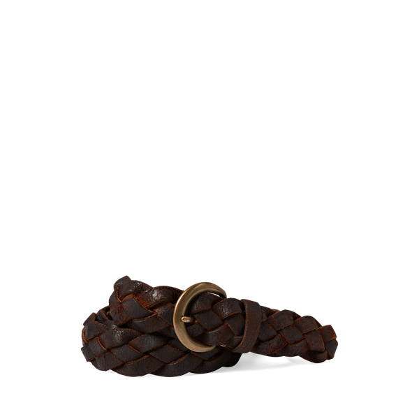 Handgeflochtener Lederg&uuml;rtel RRL in 1