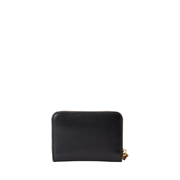 Black Leather Small Zip Wallet Polo Ralph Lauren 2