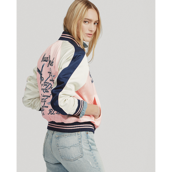 Love Pink Pink Pony Satin Bomber Jacket Pink Pony 3