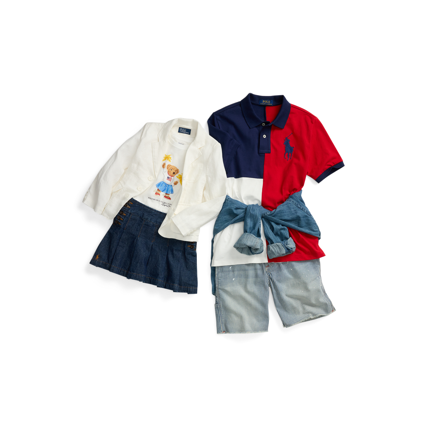 Детская рубашка Ralph Lauren Cotton Chambray, цвет: Тёмный синий — фото 5