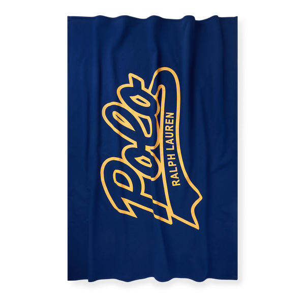 Coperta d'arredo in pile Polo Ralph Lauren Home in Blu navy e giallo 2