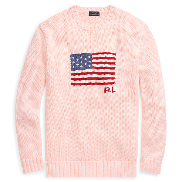 Pink Pony Flag Cotton Jumper for Women Ralph Lauren UK