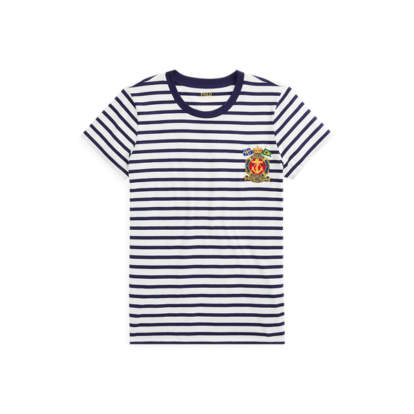 Gestreiftes T-Shirt mit Wappen für Damen Ralph Lauren® DE