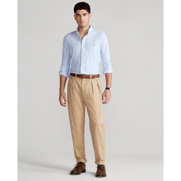 Dress Shirt Blue/White Standard Fit Knit Oxford Shirt Polo Ralph Lauren 4