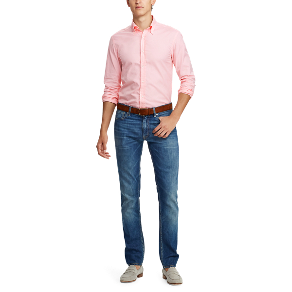 Pink Washed Cotton Oxford Shirt Purple Label 3