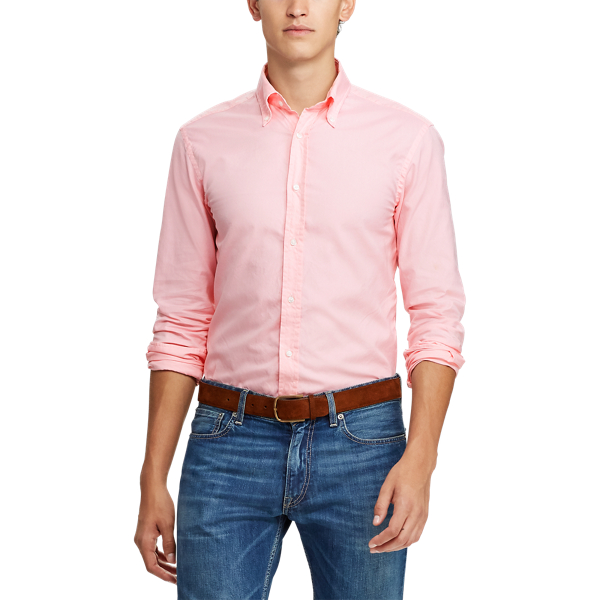 Pink Washed Cotton Oxford Shirt Purple Label 4