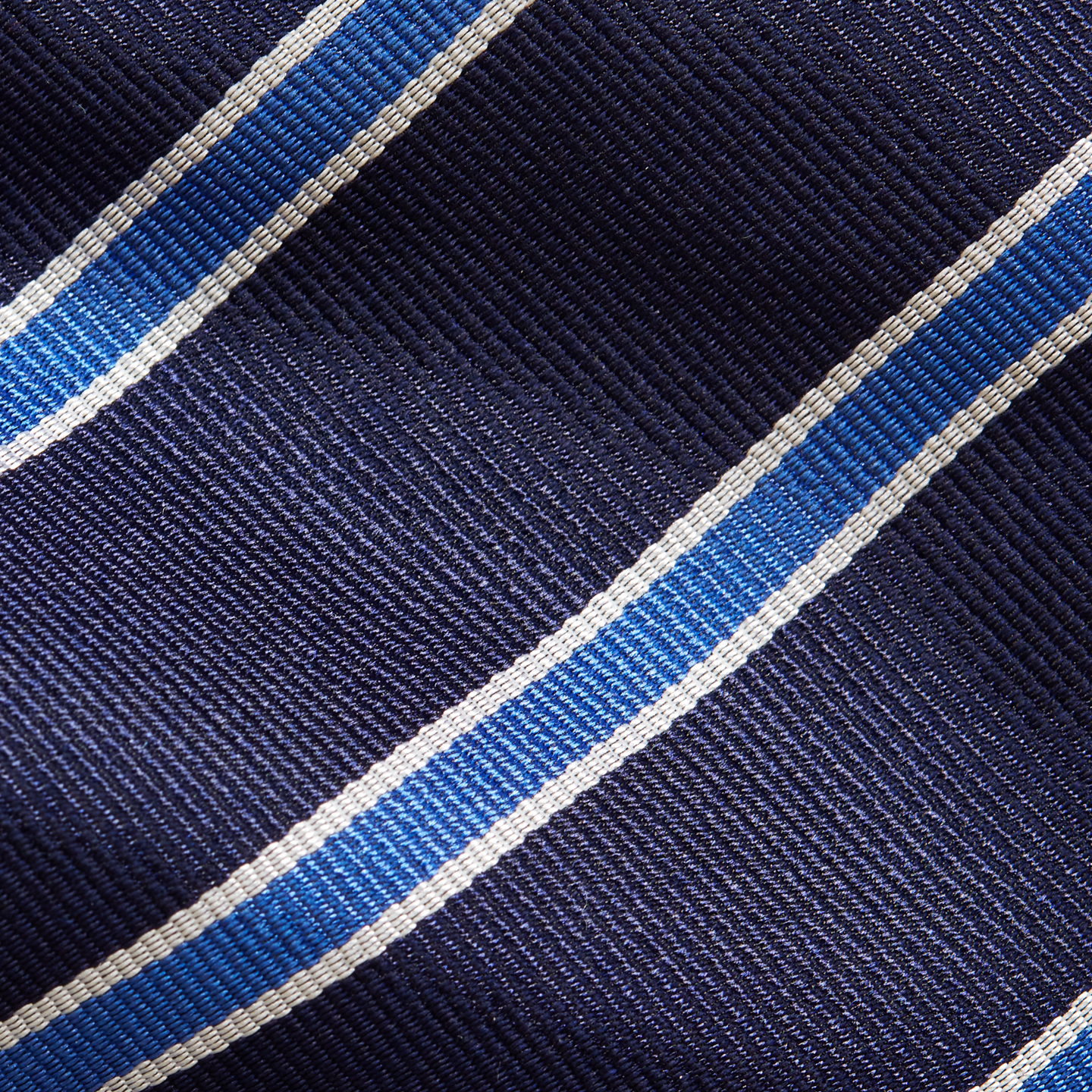 Мужской галстук Ralph Lauren Striped Silk Repp Tie, цвет: Тёмно-синий / Синий — фото 2