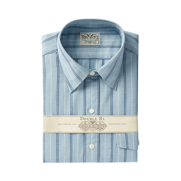 Chemise Eli &agrave; rayures en chambray RRL en 1