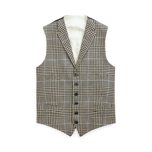 Glen Plaid Linen-Blend Vest Polo Ralph Lauren 1