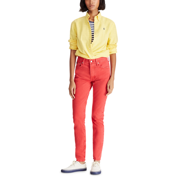 Slim-Jeans Callen mit hoher Taille Polo Ralph Lauren in Rot 4