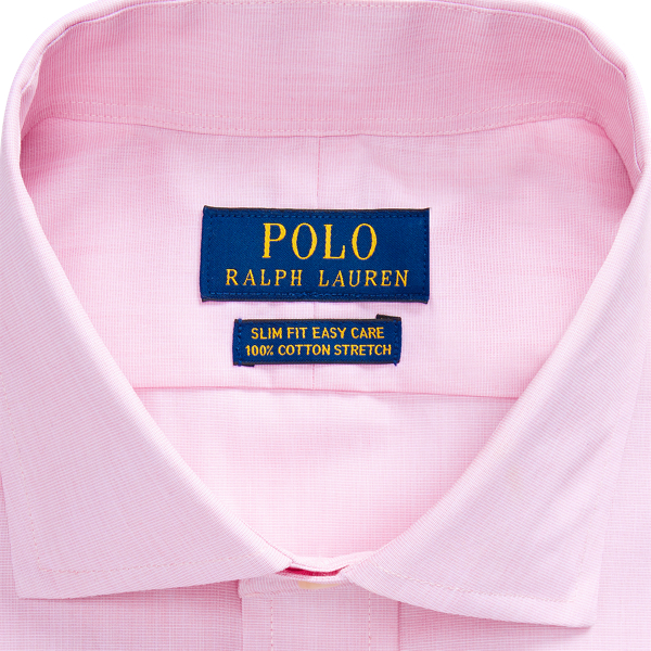 Pink/White Slim Fit End-on-End Shirt Polo Ralph Lauren 6