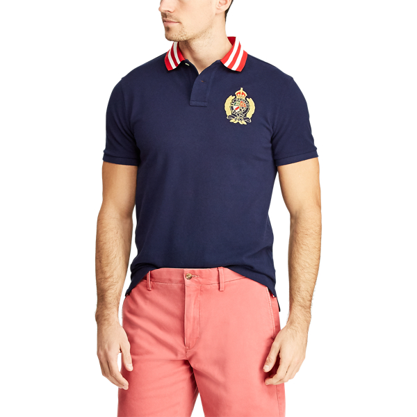 Cruise Navy Custom Slim Fit Mesh Polo Polo Ralph Lauren 5