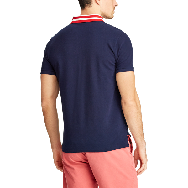 Cruise Navy Custom Slim Fit Mesh Polo Polo Ralph Lauren 6