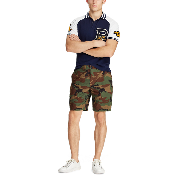 Cruise Navy/White Custom Slim Fit Mesh Polo Polo Ralph Lauren 4