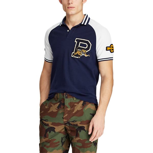 Cruise Navy/White Custom Slim Fit Mesh Polo Polo Ralph Lauren 5