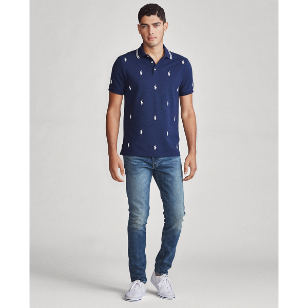 Custom Slim Fit Stretch Polo Polo Ralph Lauren in Refined Navy 4