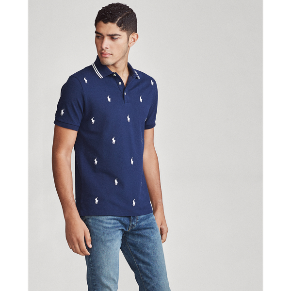 Custom Slim Fit Stretch Polo Polo Ralph Lauren in Refined Navy 5