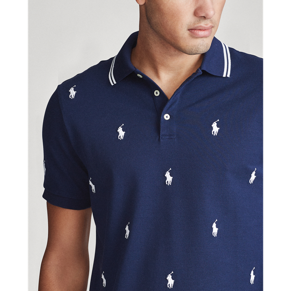 Custom Slim Fit Stretch Polo Polo Ralph Lauren in Refined Navy 7