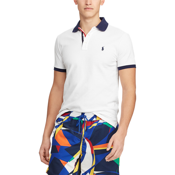 Polo in piqu&eacute; Custom Slim-Fit Polo Ralph Lauren in Bianco 3