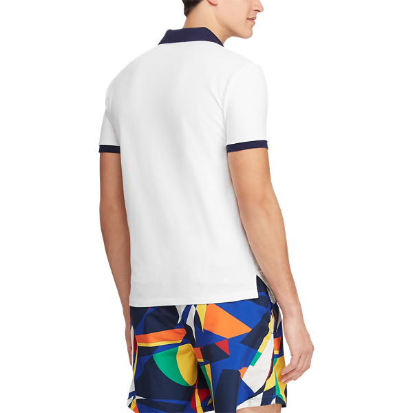 Polo in piqu&eacute; Custom Slim-Fit Polo Ralph Lauren in Bianco 4