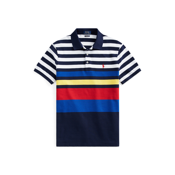 Polo in piqu&eacute; Custom Slim-Fit Polo Ralph Lauren in Blu navy Newport multicolore 2