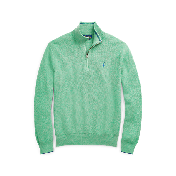 Pull demi-zipp&eacute; en coton