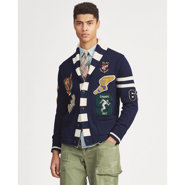 Ralph lauren letterman cardigan on sale