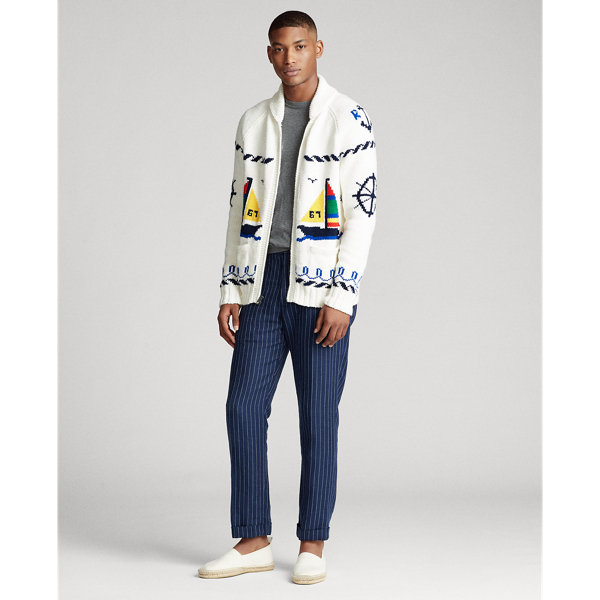 White Sailing boat Multi Cotton Full-Zip Jumper Polo Ralph Lauren 4