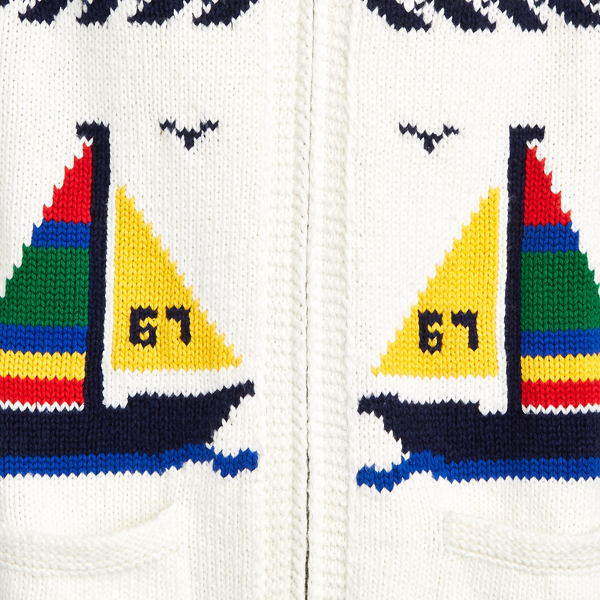 White Sailing boat Multi Cotton Full-Zip Jumper Polo Ralph Lauren 8