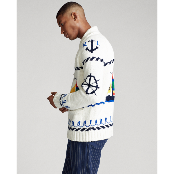 White Sailing boat Multi Cotton Full-Zip Jumper Polo Ralph Lauren 5
