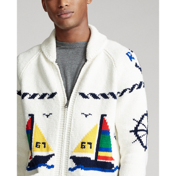 White Sailing boat Multi Cotton Full-Zip Jumper Polo Ralph Lauren 7