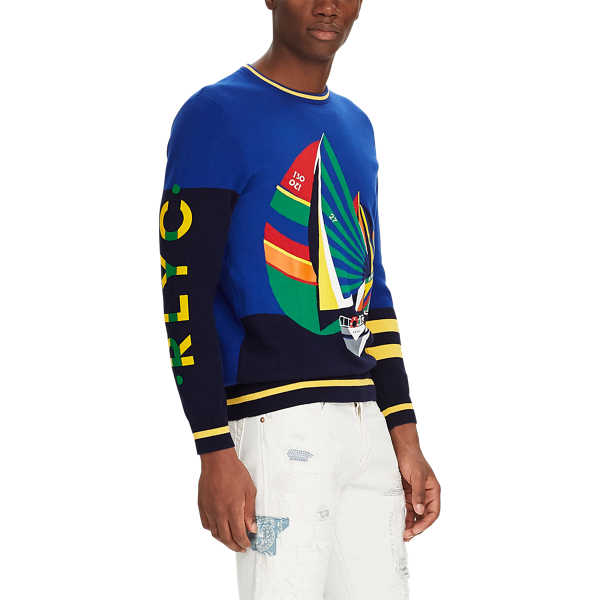 White/Royal Sailing Boats Sailing Boat-Print Cotton Jumper Polo Ralph Lauren 5