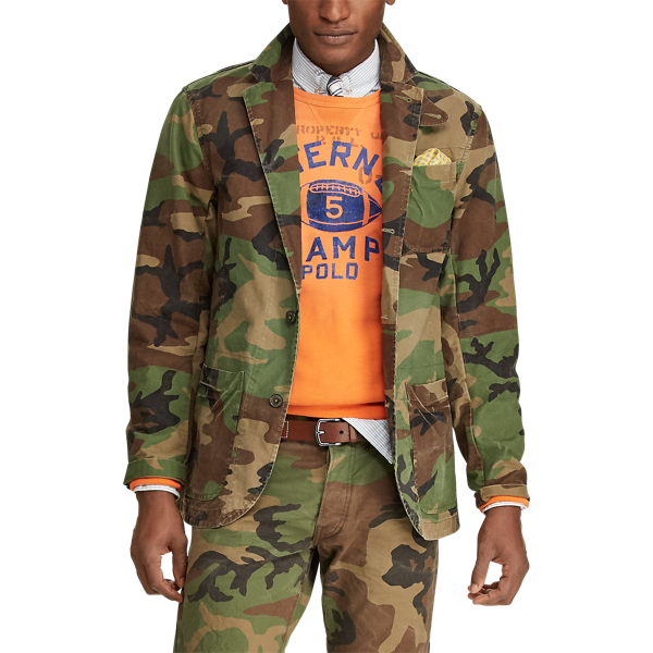 Surplus Camo Camo Cotton Canvas Sport Coat Polo Ralph Lauren 5