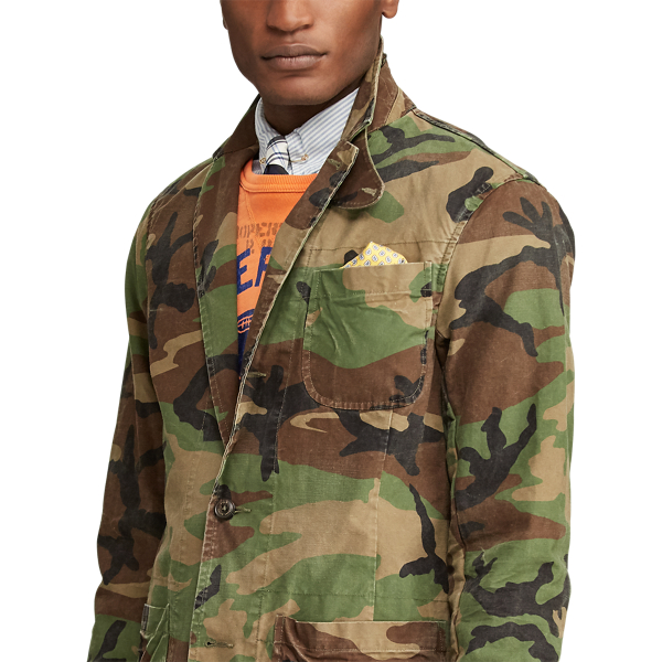 Surplus Camo Camo Cotton Canvas Sport Coat Polo Ralph Lauren 8
