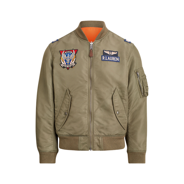 Reversible twill bomber jacket top
