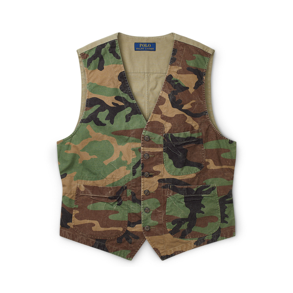 Camo Cotton Canvas Vest for Men Ralph Lauren UK