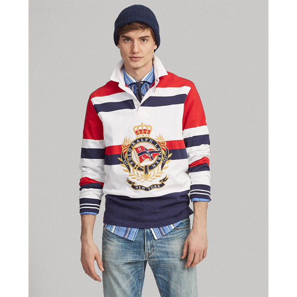 Tシャツ・カットソー Ralph Lauren SS25 RUGBY POLO L/S (710900566 019) Polo Ralph Lauren Rugby Polo Shirt | Blue | SVD USA