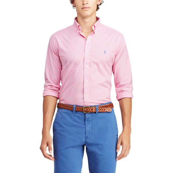 Pink/White Classic Fit Gingham Poplin Shirt Polo Ralph Lauren 3