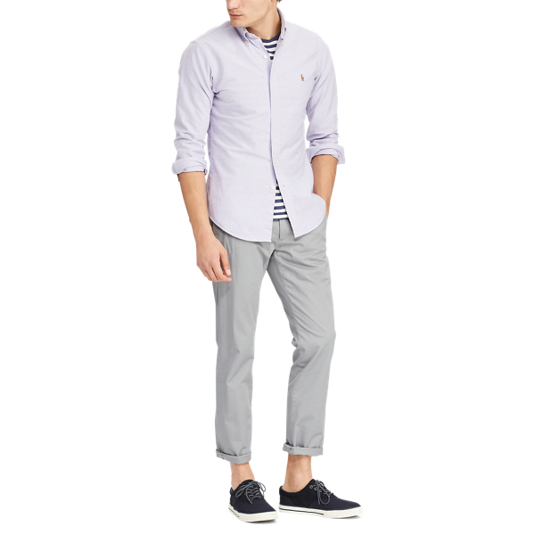 Grape/White Slim Fit Oxford Shirt Polo Ralph Lauren 3