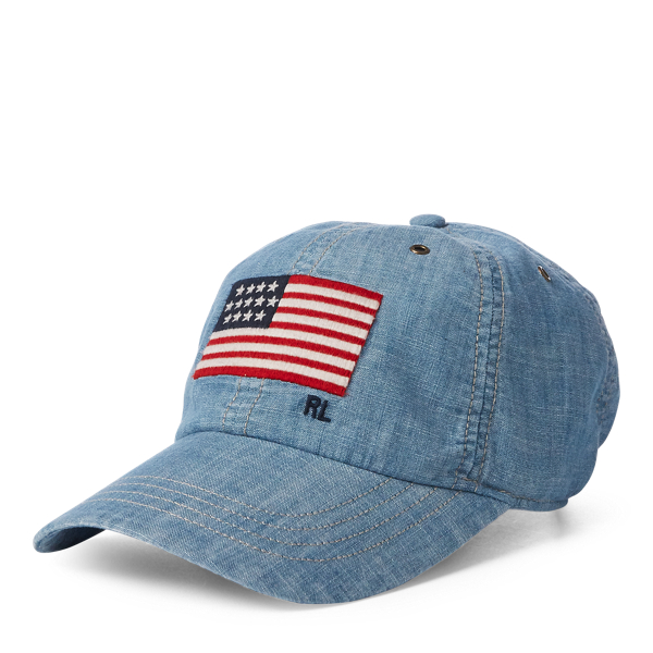 Flag Chambray Baseball Cap Polo Ralph Lauren in 1
