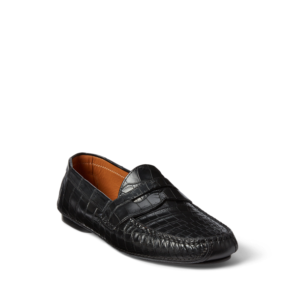 Black Hackett Alligator Loafer Purple Label 2