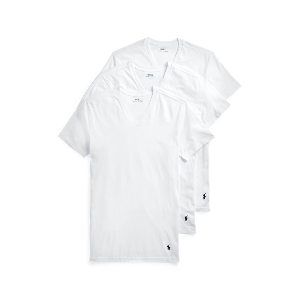 Cream Slim V-Neck Undershirt 3-Pack Polo Ralph Lauren 1