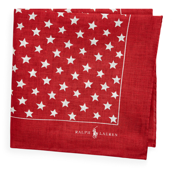 Star-Print Linen Pocket Square Polo Ralph Lauren in 1